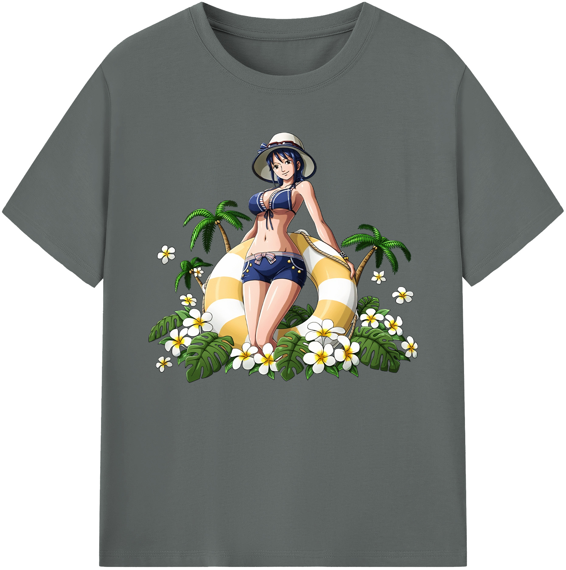 ワンピース ニコ・ロビン ONE PIECE Nico Robin 綿100％ メンズ半袖Tシャツ｜肌触りやわらか＆通気性